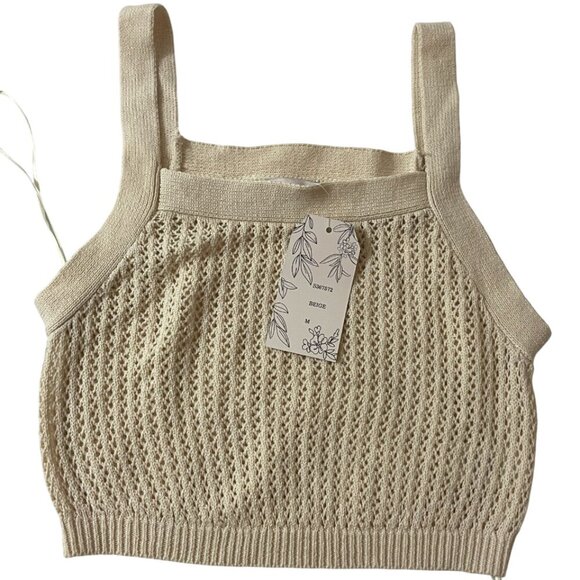 Willow & Wind. Short knitted blouse in beige color size M. Made in China. - Picture 8 of 9
